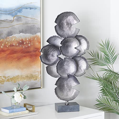 Cosmoliving By Cosmopolitan Aluminum Abstract Sculpture, 16" X 5" X 32", Gray #TOP1