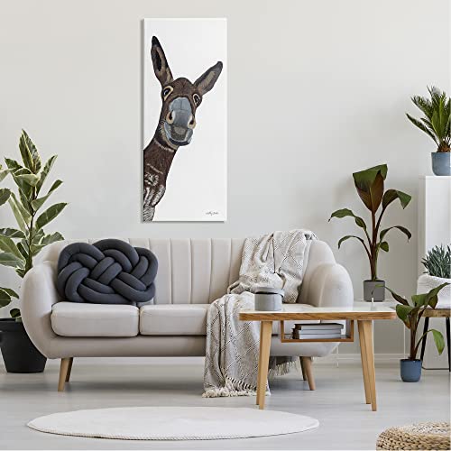 Happily Peering Donkey Farm, 20 x 48 Inch Canvas Wall Art - image 3