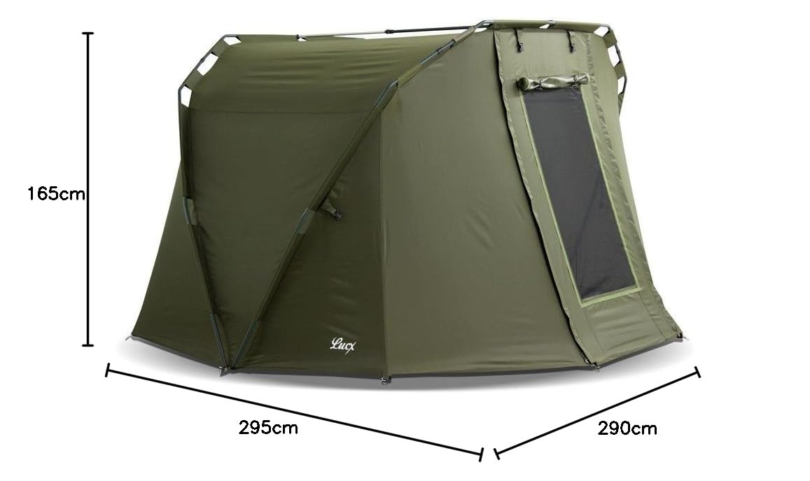 Lucx Caracal Bivvy + Winterskin 1 bis 2 Mann Angelzelt + Überwurf 2 Personen Karpfenzelt + Overwrap Angler Zelt Carp Dome + Skin 10.000mm Wassersäule
