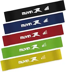 Kit Mini Band Muvin – Faixas Elásticas Circulares com 5 Tensões – Diferentes Intensidades de Resistência – Elásticos Para Musculação – Exercícios – Força – Treino Funcional – Academia - Ginástica