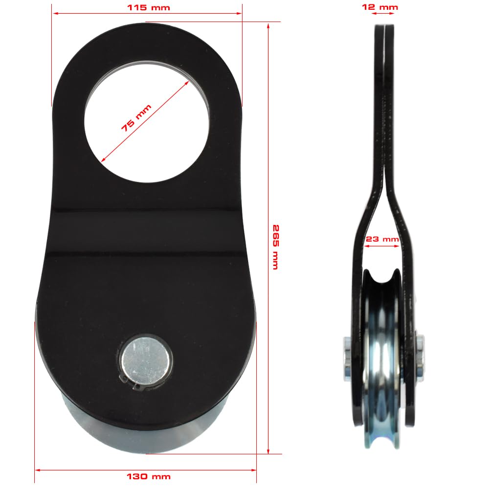 ROCKFOXX Umlenkrolle Seilwinde 10t für Seile 1-15 mm, Seilrolle, Seilzug