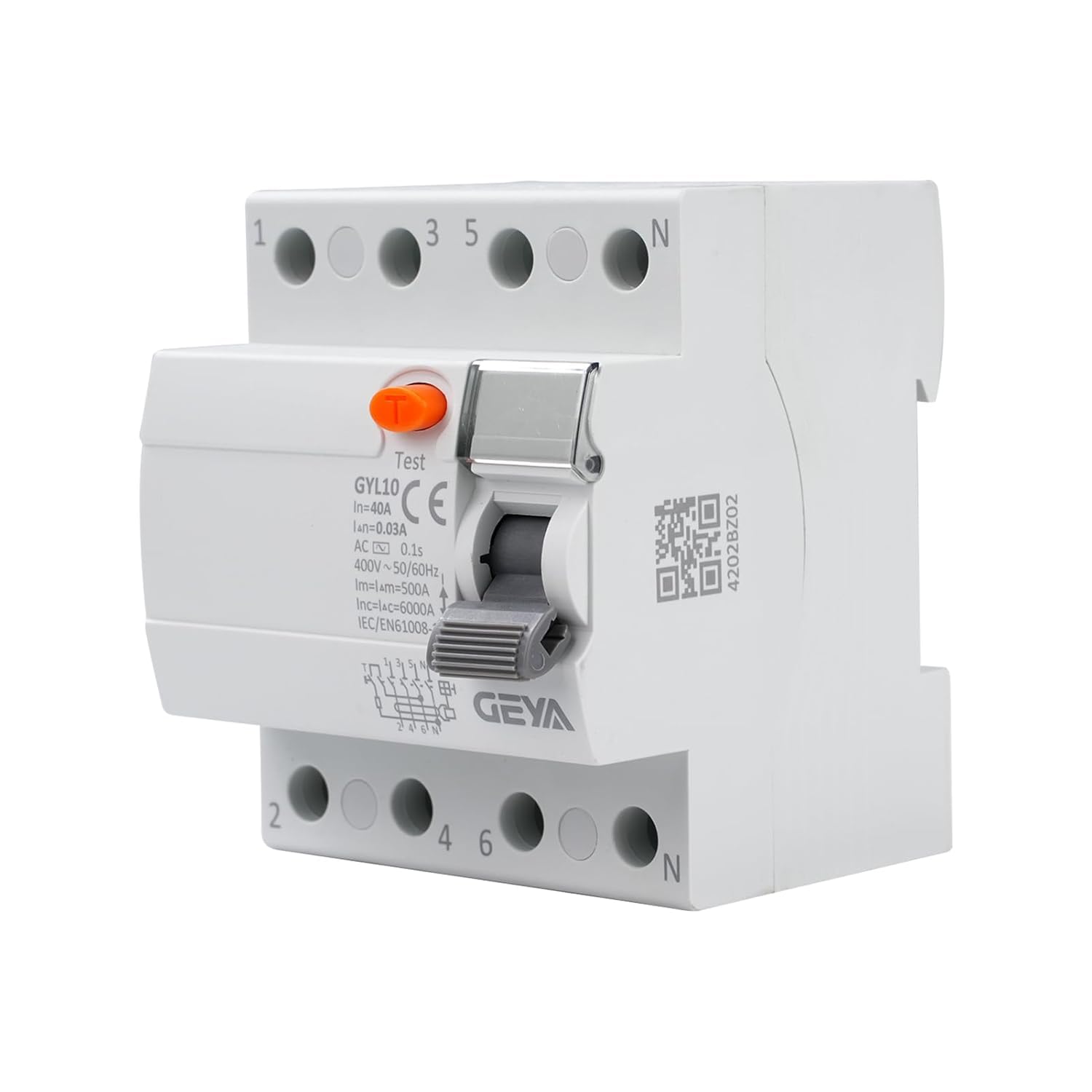 DEWIN RCD, GYL10 FI RCCB RCCB RCD Switch FI Switch 4P 40A AC 400V, One Color