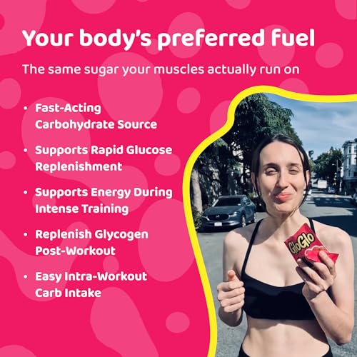 Image of GloGlo Dextrose Energy Chews | Glucose Gummies for Running, Cycling & Endurance | Fast Glucose Gel Packs Alternative for Long Runs & Rides | Running Gummies Built for Athletes | Vegan, Gluten Free (25 Gummies, Jayla X Mango)