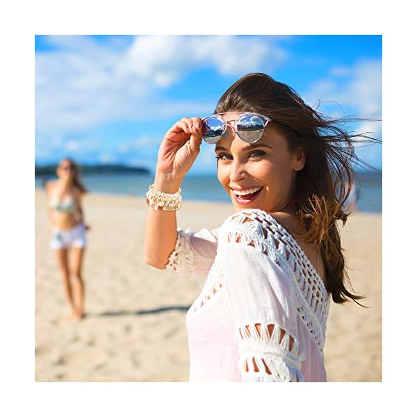 SAILIMUE 6 Sets Bohemian Stackable Bead Bracelets for Women Men Stretch Multilayered Bangles Bracelet Set Boho Multicolor Jewelry