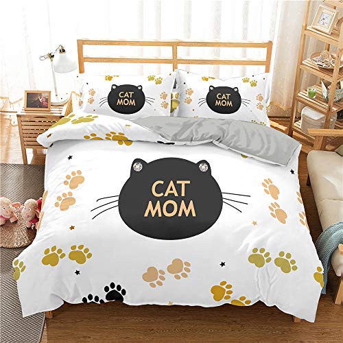 Bettwäsche 155x 220 Goldene Buchstaben Bettwäsche-Sets Leicht Mikrofaser Bettwäsche 155x220 mit Reißverschluss + 2 Kissenbezug 80x80 cm Anti-Falten und Anti-Fading Cover