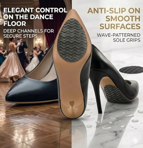 Image of Non Slip Pads for Heels, Anti Slip Grip Inserts for Women's Dress Shoes, Pumps & Stilettos | Invisible Traction Stickers & Sole Protectors for Toe Soles | Shoe Grips for Bottom of Shoes