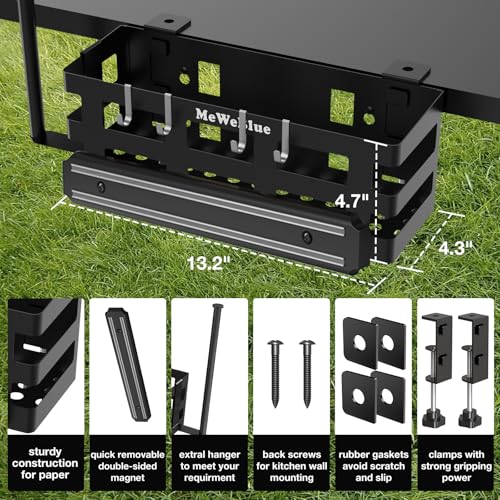 Grill-Caddy für Blackstone Grillplatten/Vorbereitungswagen, platzsparender Grillzubehör-Aufbewahrungsbehälter, Grillzubehör-Halter für Blackstone 71,1 cm - 91,4 cm Grillplatte mit einem magnetischen