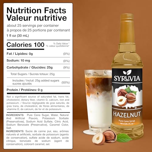 Syruvia Hazelnut Coffee Syrup