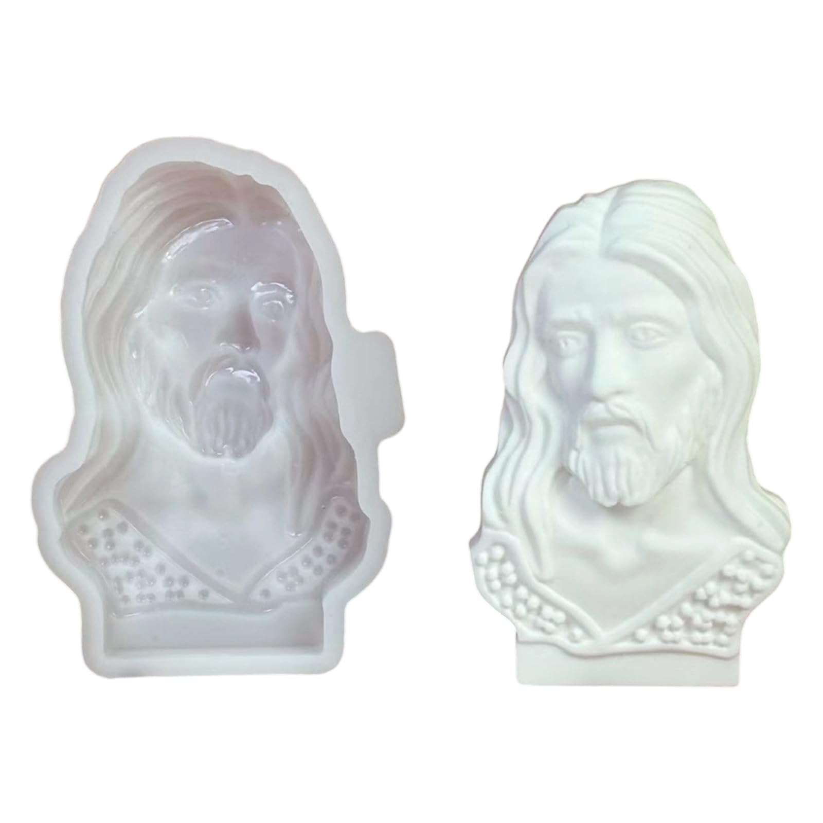 Lerpwige Flexible Silicone Mold for Handmade Concrete Plasters Holy Father Bust Statue Decorative Ornament Craft Project Decorative Concrete Sculpture Mold