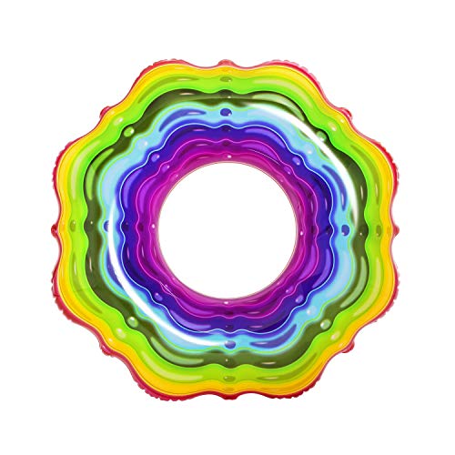 Bestway 36163 - Flotador Hinchable Arcoíris Colorido 115 Cm Para Piscina O Playa Con Válvula De Fácil Inflado Para Niños Y Niñas Mayores De 12 Años Y Adultos