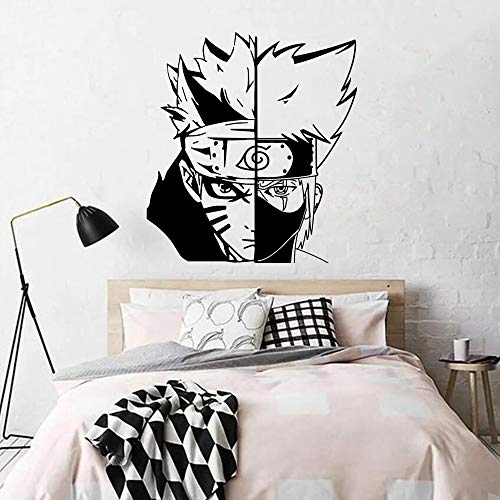 Naruto Wall Decal Ninja Kakashi&Naruto Japan Manga Comics Decal Sticker for Boys Girls Murals Decors