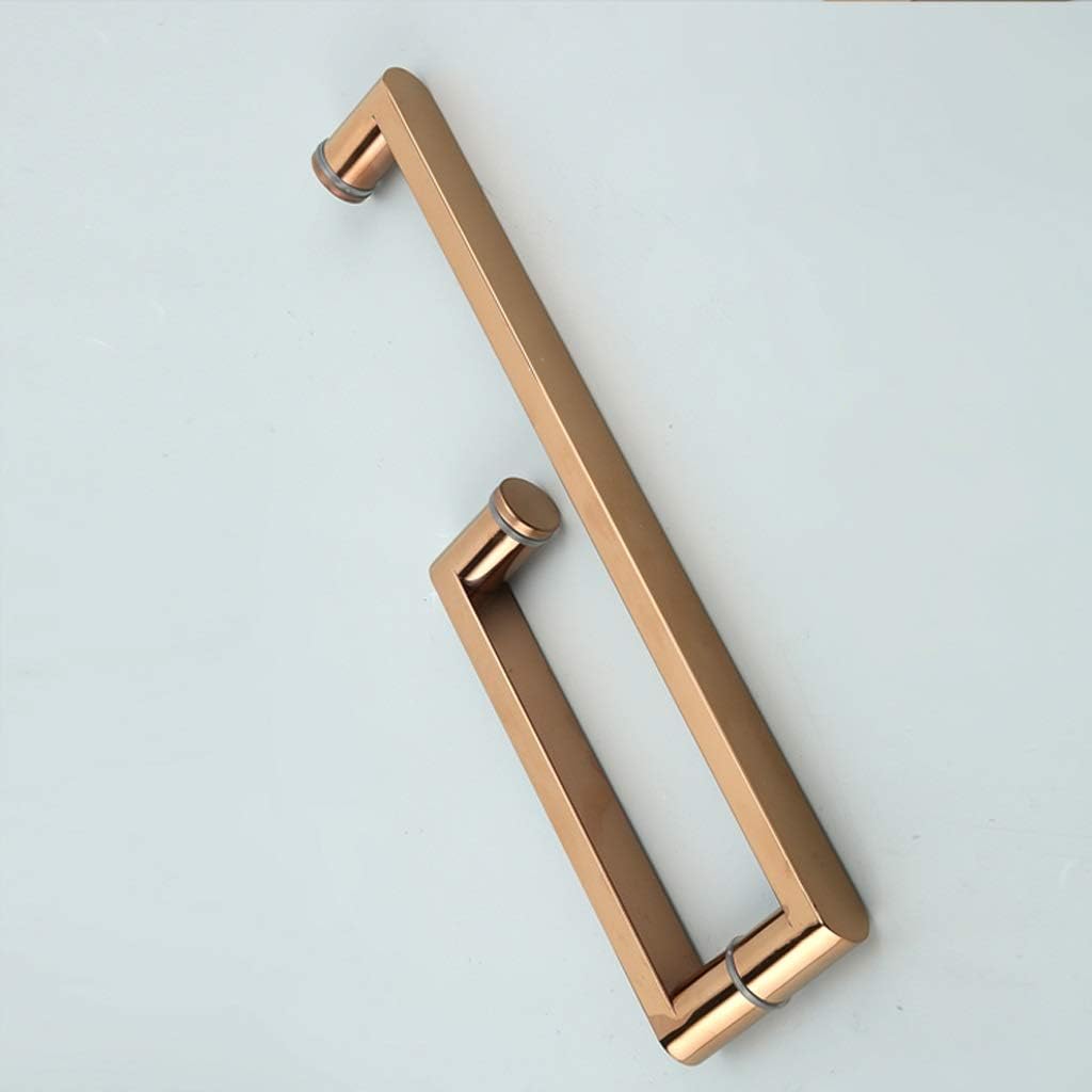 Shower Door Handles on Both Dides Back-to-Back Installation Door Knob Replacement Parts Sets for Shower Screen Bathroom Glass Door Pull Bar, Gold Stainless Steel