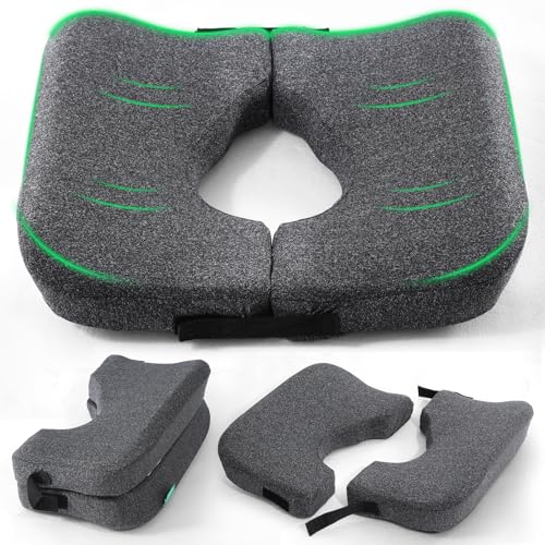 Medisana Memory Foam Bed Sore Cushions for Butt Ergonomic Bedsore Pressure Relief Pillow with Foldable Design T Shaped Opening Seat Cushion for Sciatica & Tailbone & Coccyx & Hemorrhoid Pain Relief