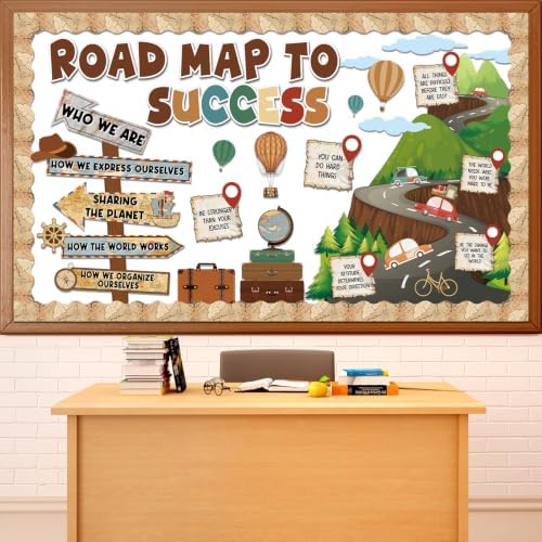 Amazon.com: Vintage Back to School Classroom Decorations Road Map to ...