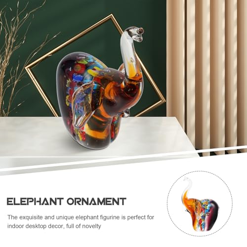Statue éléphant en verre stable pour décorer sans risque de chute