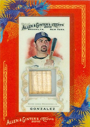 Autograph Warehouse 343480 Adrian Gonzalez Player Used Bat Patch Baseball Card - San Diego Padres 2010 Topps Allen & Ginters No. AGR-AG