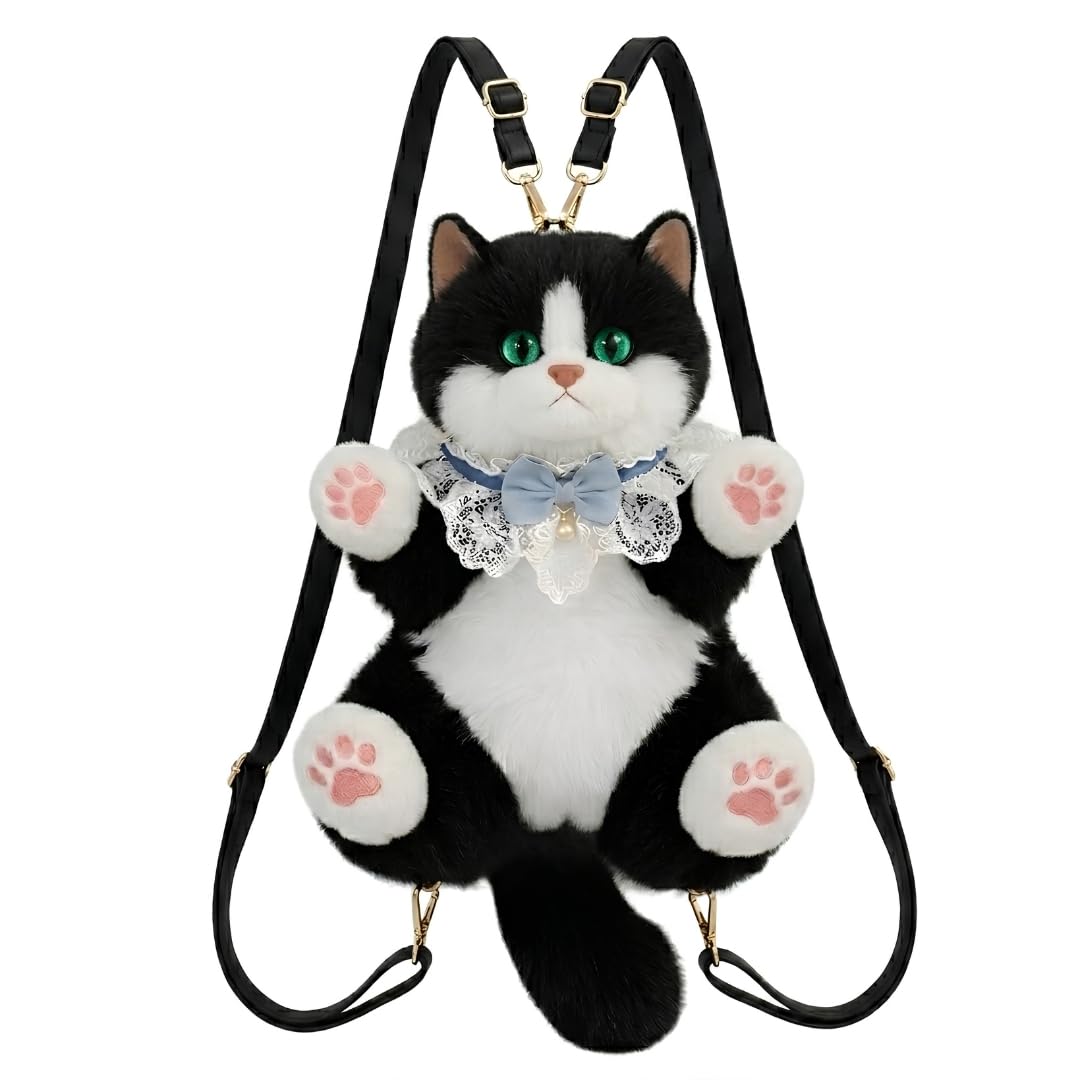 draxil Cute Cat Plush Backpack, Soft Stuffed Ragdoll Cat Shaped Bag with Detachable Straps, Ideal Gift for Girls,Big Size-picture-42