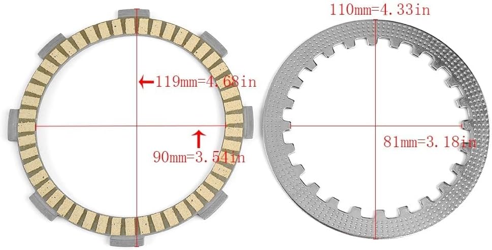 Clutch Friction Plates Fit For XT125X XT125R YBR125 ATV YFM125R RAPTOR 125 5VL-E6321-00 5VL-E6321-10 5VL-E6324-00 Replacement