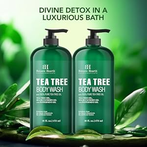 Botanic Hearth Tea Tree Body Wash - 16 fl oz - Helps Soothe Itchy, Dry Skin, Antifungal Body Wash with 100% Pure Tea Tree Oil - Sulfate Free, Paraben Free, for Men and Women Set of 2 Botanic Hearth Tea Tree Body Wash 16 fl oz Helps Soothe Itchy Dry Skin Antifungal Body Wash with 100 Pure Tea Tree Oil Sulfate Free Paraben Free for Men and Women Set of 2