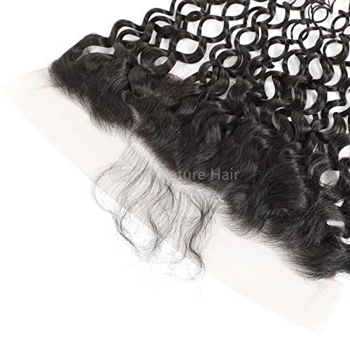 13x6 Lace Frontal Water Wave Curly Transparent Lace Frontal Closure Brazilian Virgin Human Hair 13x6 Curly Frontals Pre Plucked Hair Line By Grand Nature