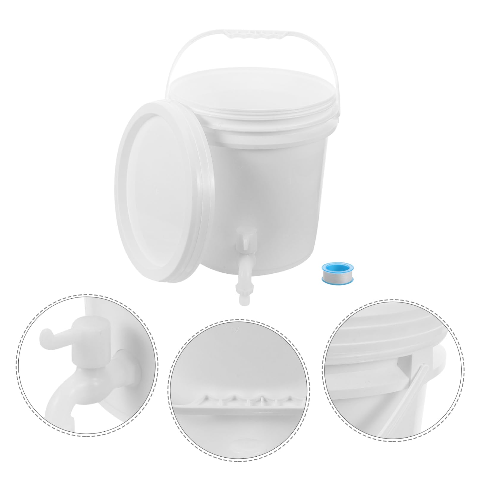 Contenedor de Agua para Exteriores con Grifo, 10l Plástico Blanco