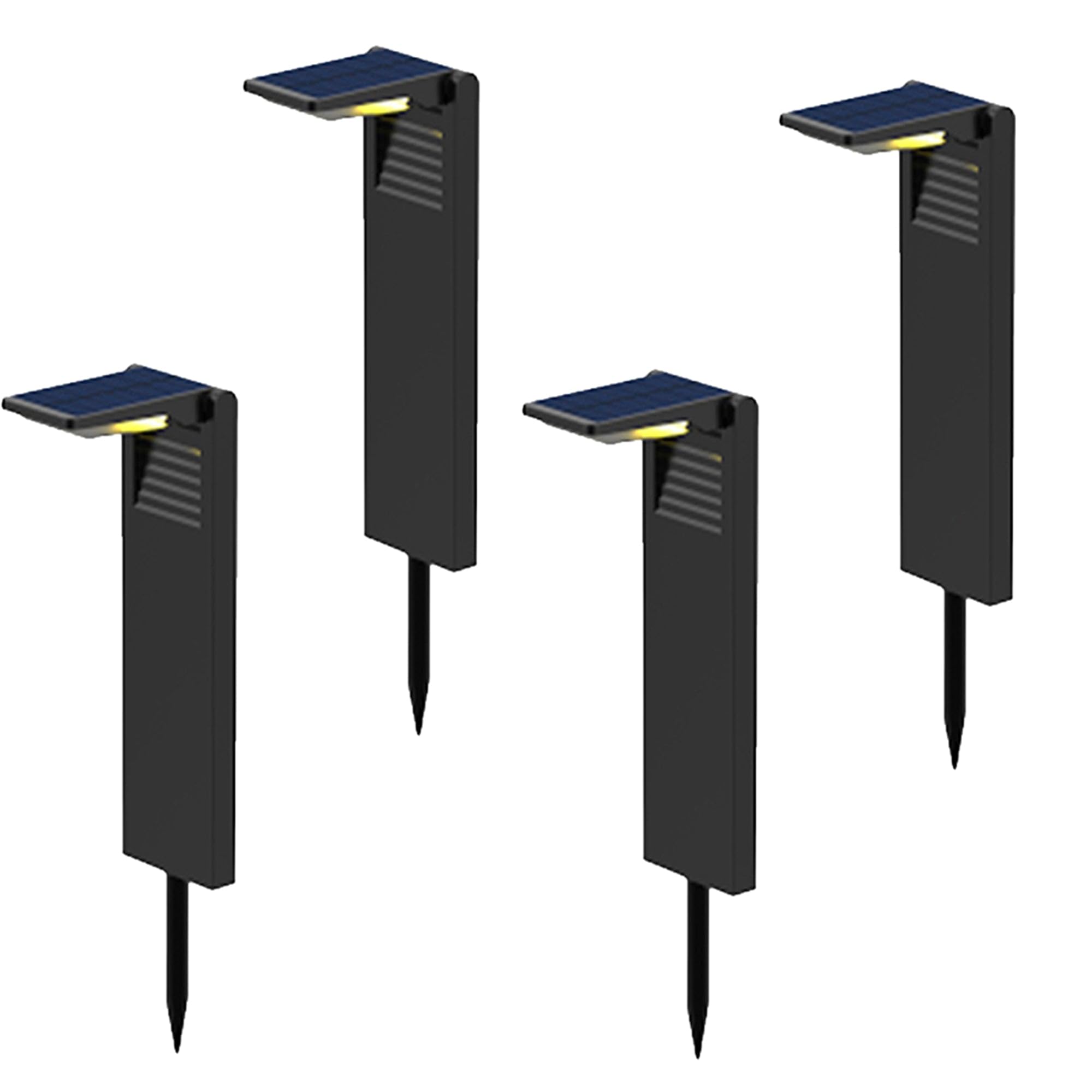 LUMI JARDIN Conjunto De 4 Balizas Solares Para Plantar Luz Exterior Led Cool White Ostry H41Cm, Iluminación Solar Para Camino De Jardín