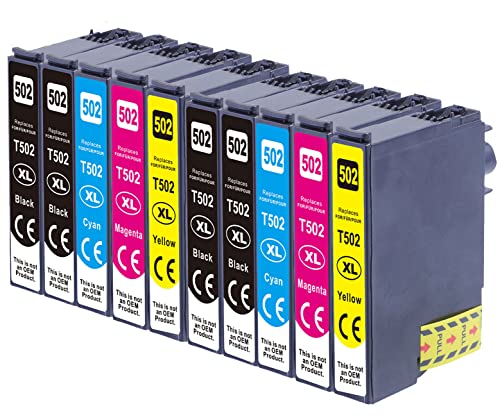 OBV 10x kompatible Druckerpatrone als Ersatz für Epson 502XL für Expression Home XP-5100 XP-5105 XP-5150 XP-5155 Workforce WF-2860DWF WF-2865DWF WF-2880DWF Cover