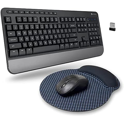 X9 Wireless Keyboard and Mouse Combo - 3 in 1 Workflow Trio - 114 Key Cordless Keyboard and Mouse Combo with Mouse Pad - 2.4G USB Wireless Mouse Keyboard Combo for Laptop, Computer, PC & Chrome Cover