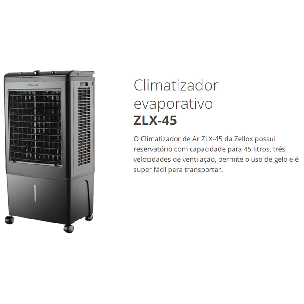 Climatizador de Ar Industrial Evaporativo ZLX-45 45 Litros 4