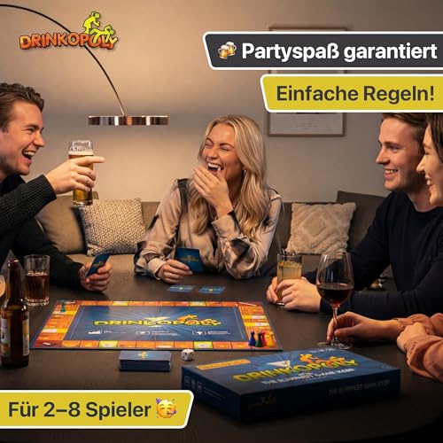 Drinkopoly – König der Trinkspiele – kombinierte Tafel/Tisch Party Spiele für Erwachsene und Studenten mit 50 Erweiterungskarten mit… – Ansicht 3