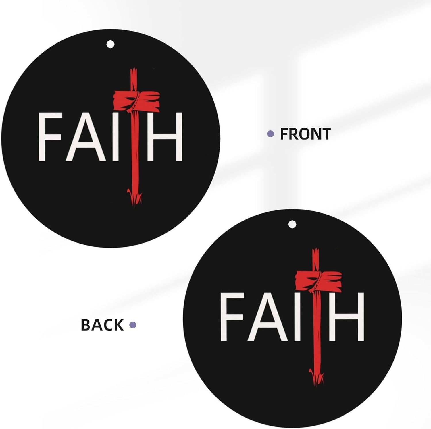 100 PCS Jesus Religious Christian Faith Cross Car Air Fresheners Cards Set, Multi-Pack Scented Cards, Long-Lasting Auto Fragrance Cards for Vehicle, Home & Office Round Shape