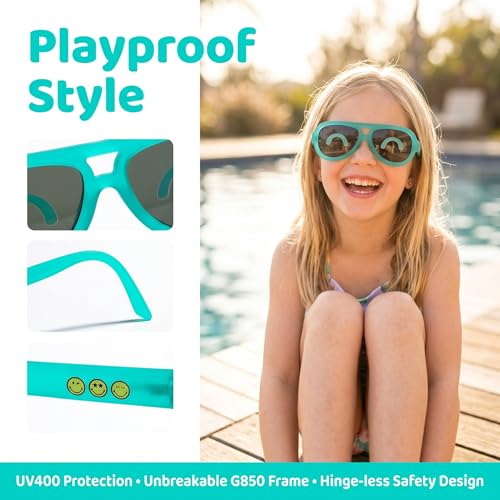 Image of SMILEYWORLD Kids Sunglasses UV400 Protection Toddler Sunglasses, Flexible Fun Shades for Boys Girls 0-12
