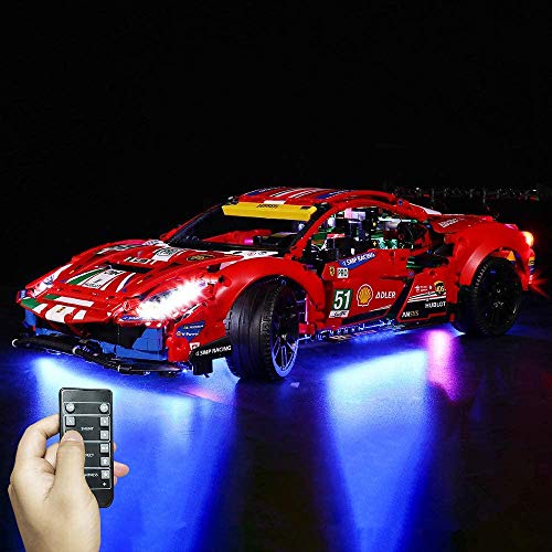 T-Club Upgrade RC LED Light Kit for Lego Technic Ferrari 488 GTE â€œAF Corse #51â€ 42125 , Lighting Kit Compatible with Lego 42125 ( Not Include Lego Set ) (RC Version)