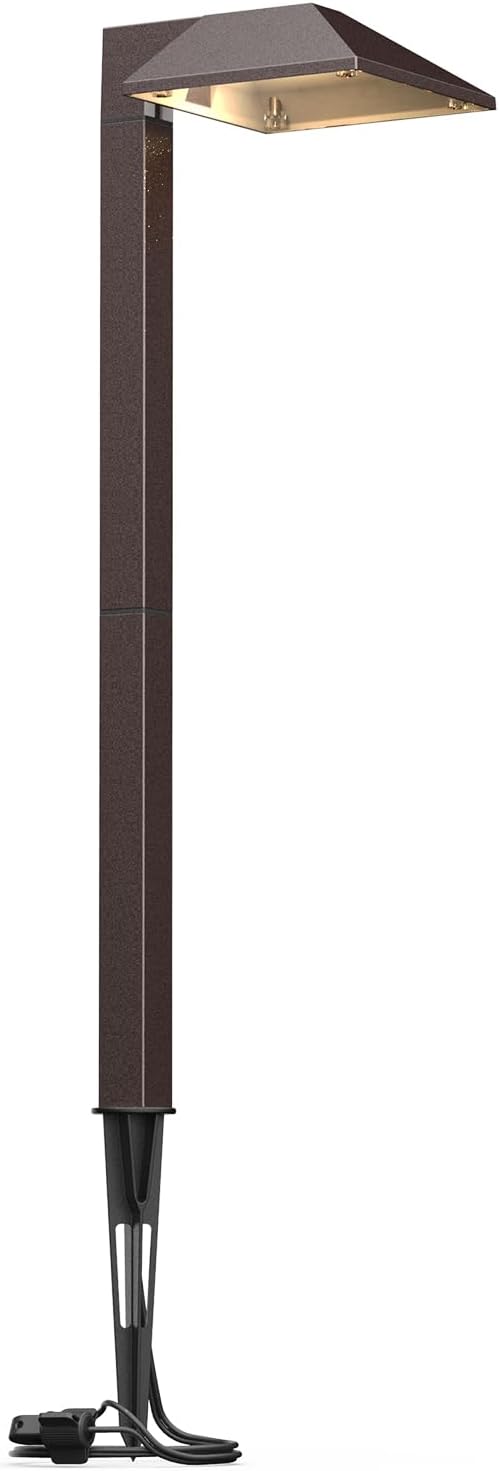 GOODSMANN Low Voltage Landscape Path Lights 8PK Kit 0.6W LED Sidewalk Landscape Lighting 22 Lumen Outdoor Electric Walkway & Pathway Lights Wired Bronze Finish 3100K Warm White with Cable Connectors