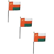 Oman 4 x 6 Inch Stick Flag - 3 PK