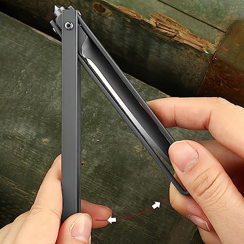 eiloszf Klappmesser Taschenmesser Outdoor Camping Survival Jagdmesser Scharfes Überlebensmesser mit Glasbrecher Angeln Zweihandmesser (Grau) – Bild 3