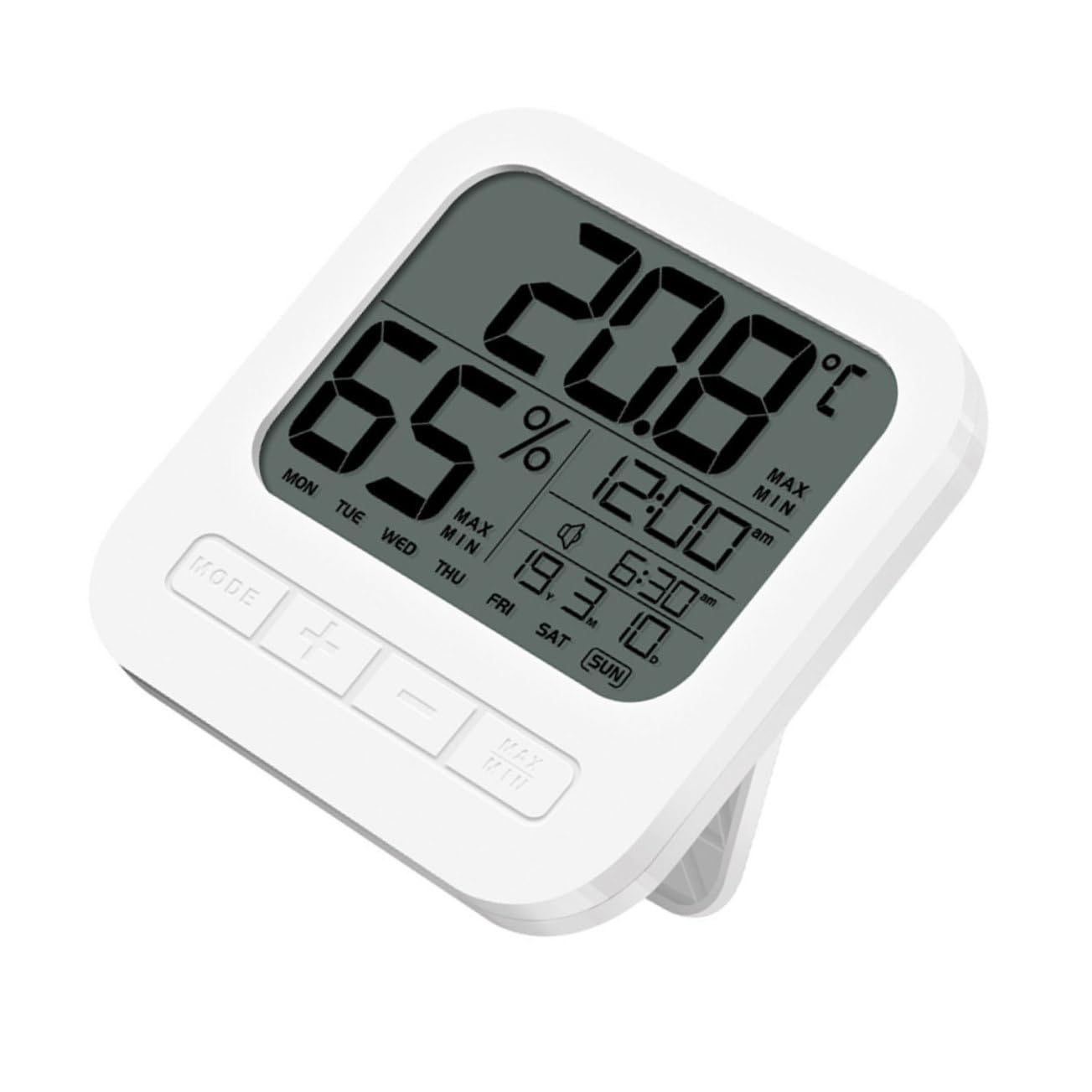 Toddmomy 2pezzi Termometro Igrometro Digitale Per Interni Misuratore Di Temperatura e Umidità Ad Alta Precisione Con Display Lcd Retroilluminato Funzione Allarme e Design Da Parete Ottimo