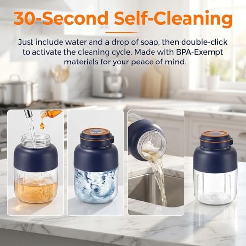 Image of 2026 Upgraded Portable Wireless Juicer Cup, 28 /45 Oz Cordless Electric Juicer Blender with 38 Blades, Leakproof Rechargeable USB-C Personal Blender for Ice Crushing Shakes Smoothies (White-45 Oz)