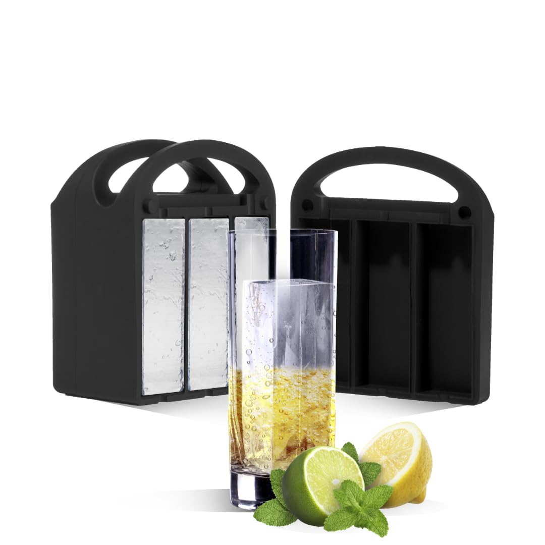 LEMONSODA Collins Ice Cubic Mold Maker - 6 Spears - 100% Clear - For Highball, Collins, Drinking Glasses - Gift Box | Easy-Made Cubic | Food-Grade Premium Silicone | Dishwasher-Safe