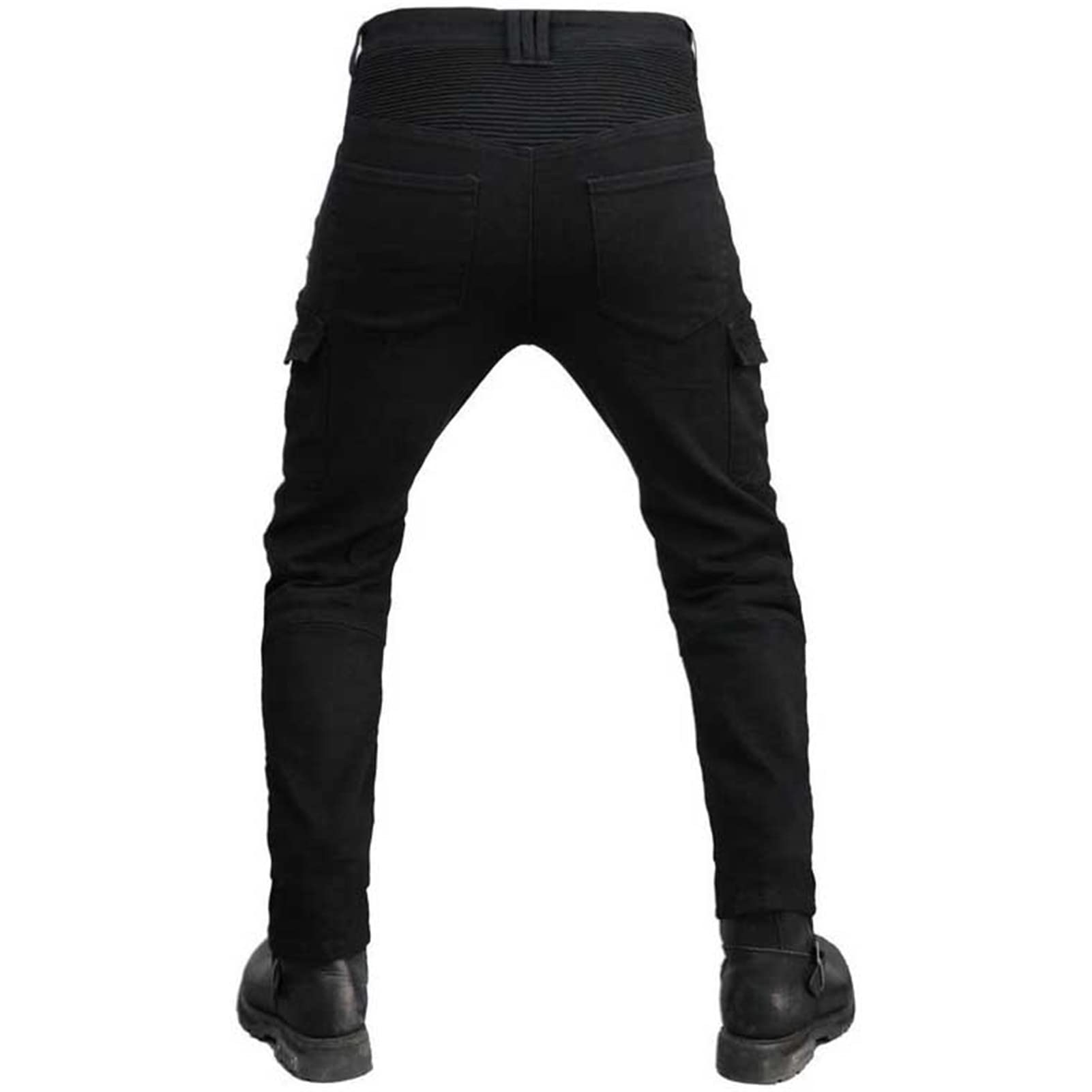 BEDSETS Pantaloni da moto Pantaloni protettivi, Pantaloni da motociclista da moto da uomo - Pantaloni jeans realizzati con aramide con armatura protettiva CE (Nero,XXS)