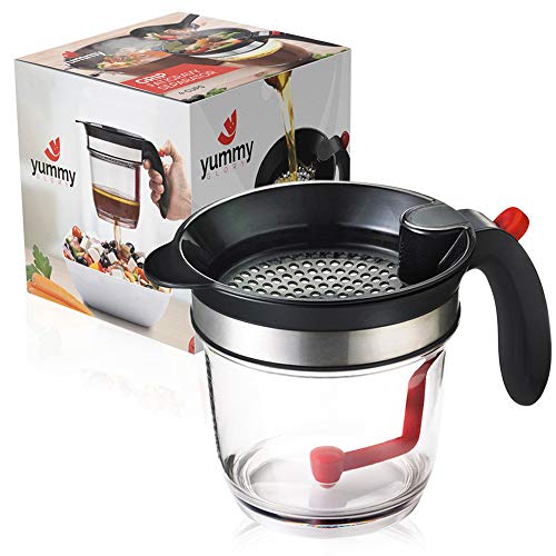 4 Cup Gravy Fat Separator By Yummy Glory - Good Grease Oil Separator