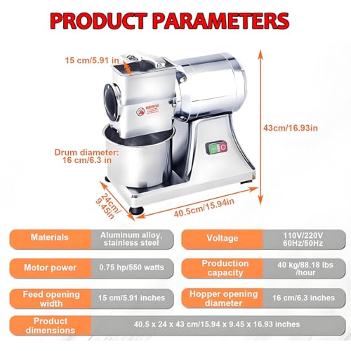 Rallador eléctrico para queso de 550W de alta capacidad miniatura 3