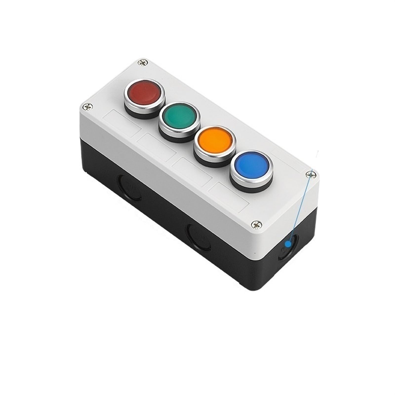 Boîtier de commande 4 trous avec bouton arrêt d'urgence électrique et démarrage automatique
