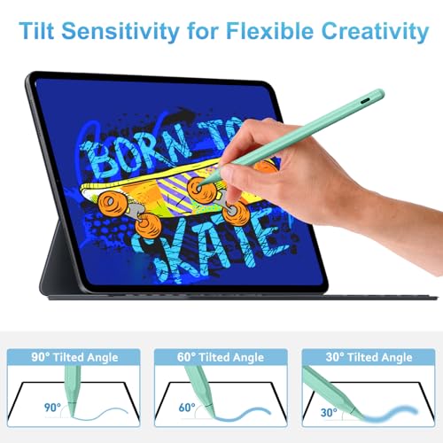 Image of Stylus Pen for iPad Apple: Fast Charge for iPad Pencil Apple Pen with Palm Rejection Tilt Sensitivity - Pen for i-Pad 10 /9 /8 /7 /6, i-Pad Pro 12.9 inch /11 inch /13 inch M4, iPad mini 6 /5, iPad Air 5 /4 /3 /M2 Green