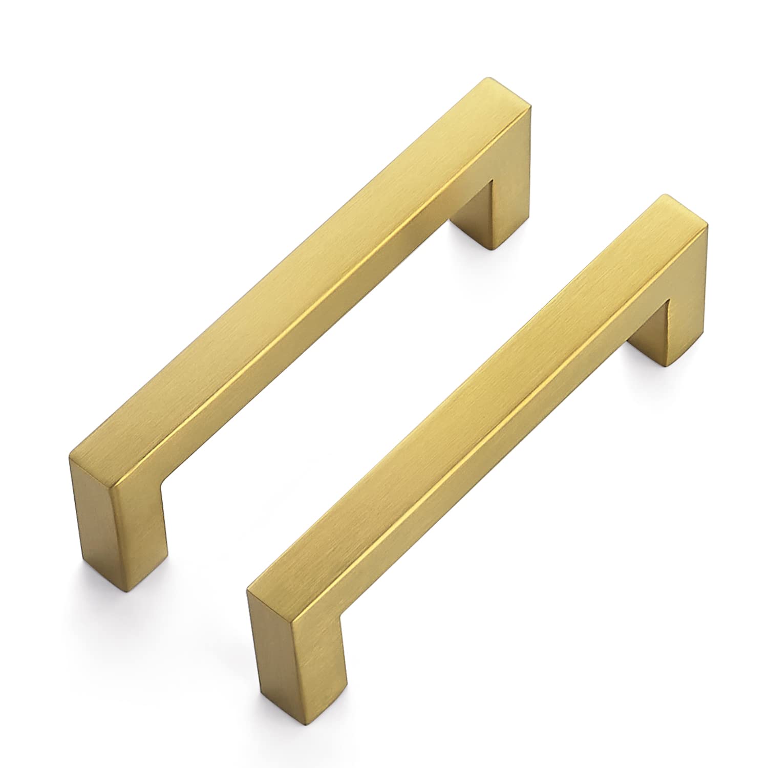 Ravinte Gold Cabinet Handles Square Cabinet Pulls, 3-3/4 Inch CC, 10 Pack