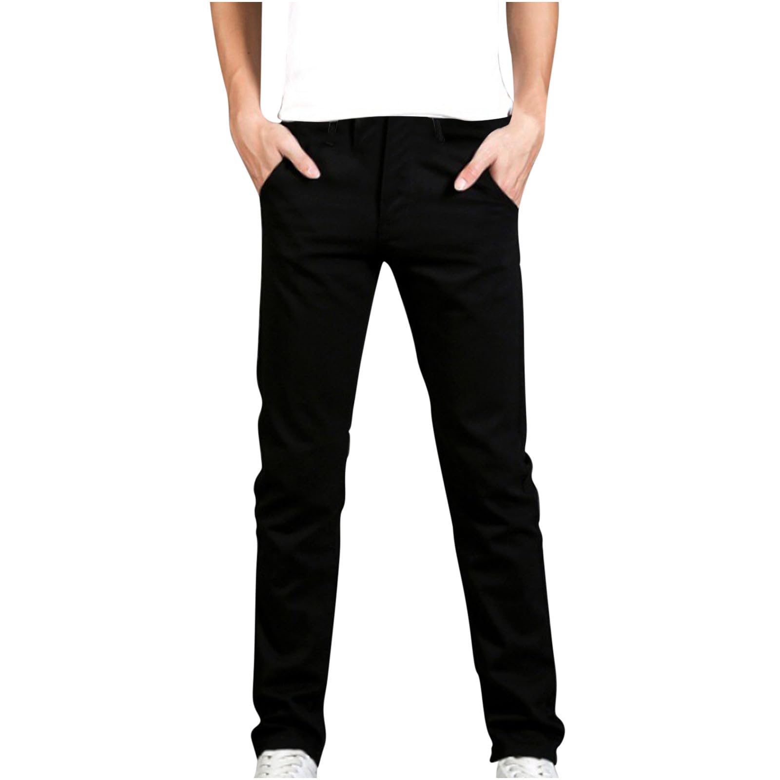 Mens Straight-Fit Jogger Pants Soft Stretch Cotton Lightweight Athletic Sweatpants Workout Hiking Pants with Pockets
