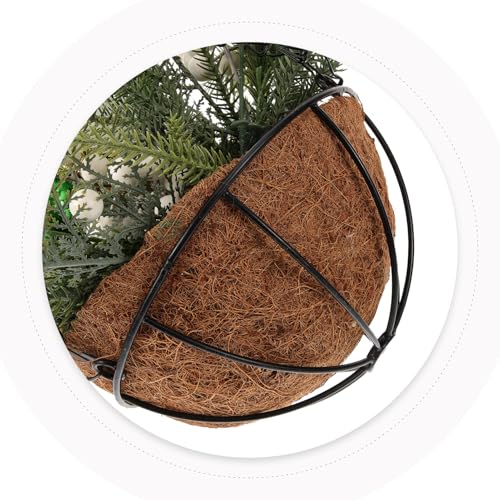 Cesta Navideña de Agujas de Pino para Pared Exterior 4