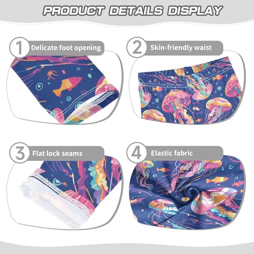 Colorful Jellyfish Kids Baby Girls Active Leggings Stretchy Full Length Athleisure Pants Exercise3