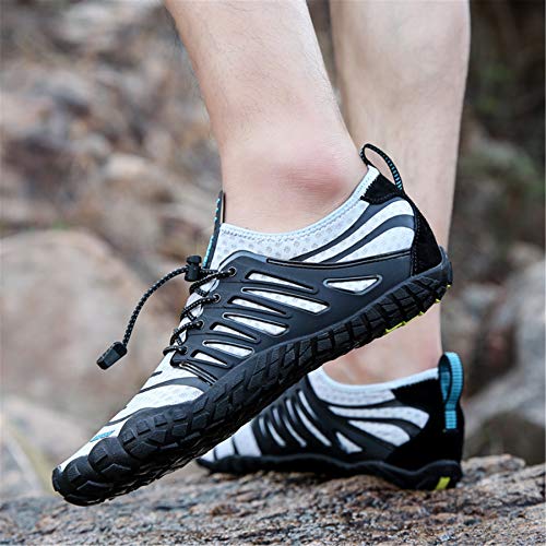 Image of UBFEN Water Shoes for Men Women Quick Dry Swim Aqua Socks | Lightweight Barefoot-style Fit, Rubber Sole, Hiking, Fishing, Kayaking, Beach, Pool, Boating, Diving And Water-to-land Wear