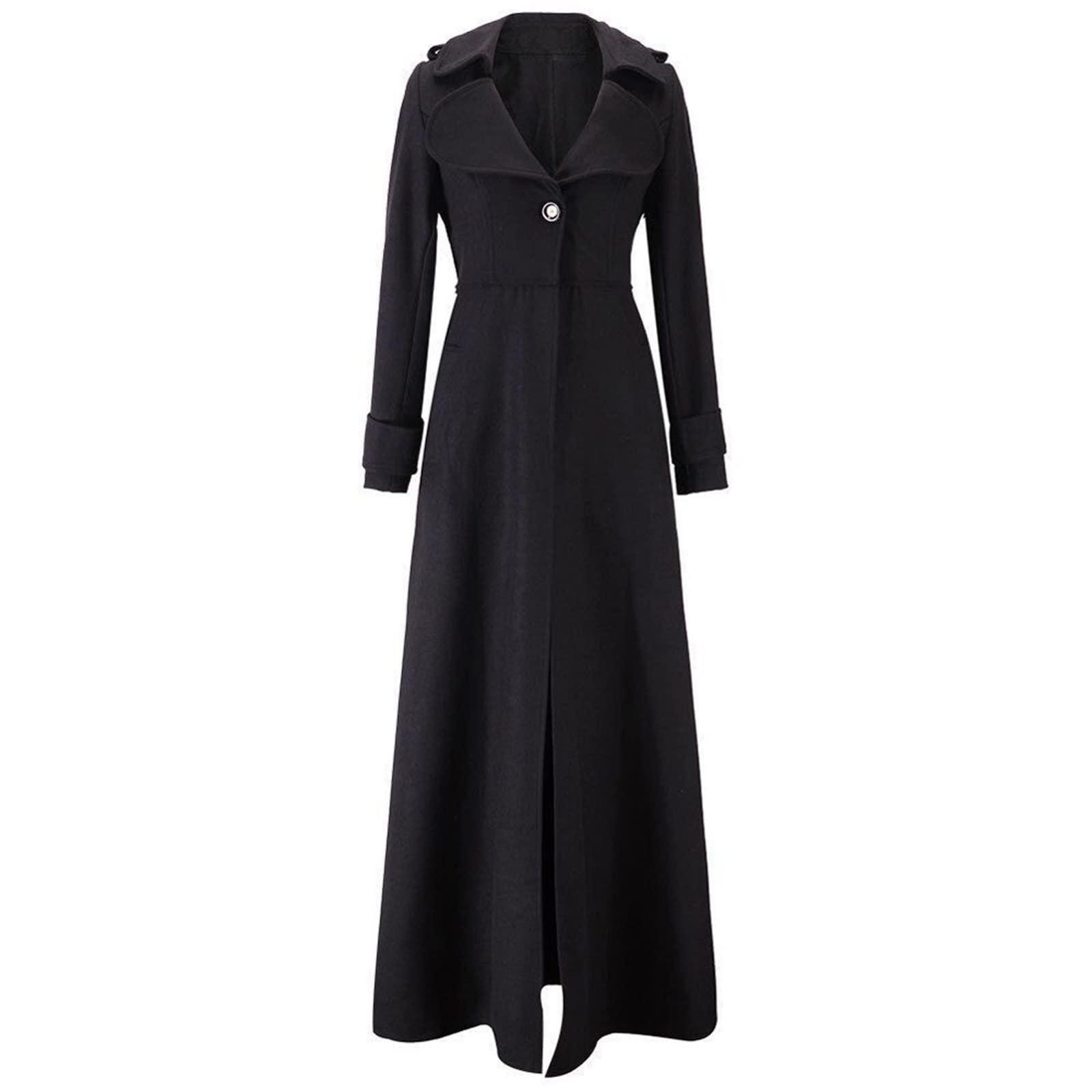 Wintermantel Damen Lang Warm Langer Trenchcoat Für Damen Slim Fit Mantel Damen Winter Dicke Winterjacke Damen Warme Jacke Damen Winter Lang Elegant Wollmantel Damen Einfarbig Fleecejacke Frauen